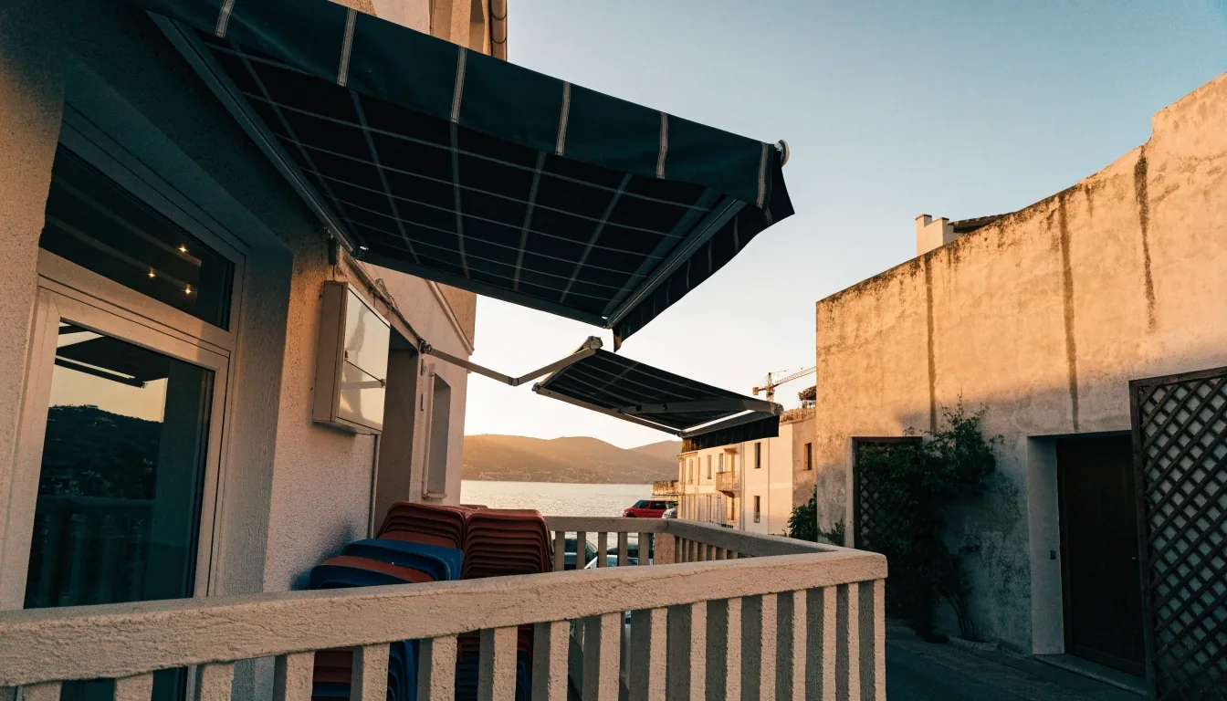 Tejados de una ciudad mediterránea española a mediodía